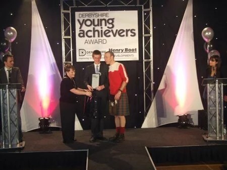 Me receiving my Derbyshire Young Acheivers Award 2007